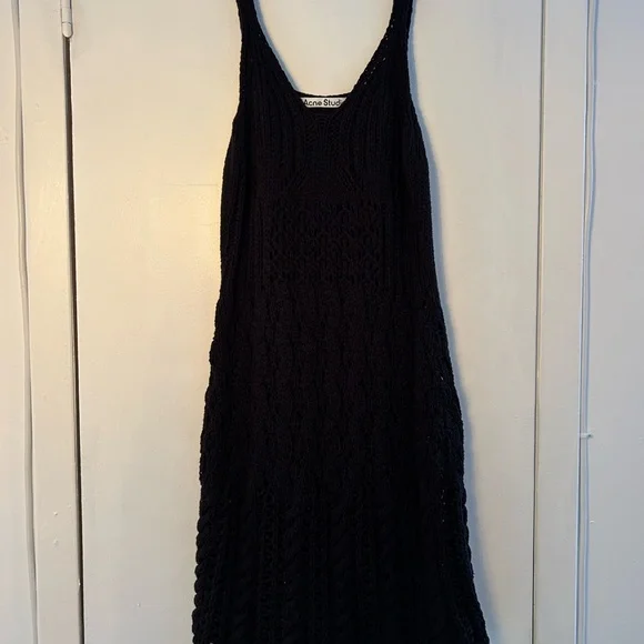 Acne Studios Black Crochet Mini Dress - Picture 2 of 8